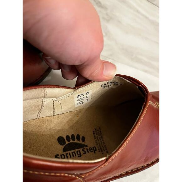 Spring Step Carmen 3909 Slip On Shoes Chestnut Leather Uppers Women's Size 9 - Picture 7 of 7
